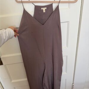 silence + noise Mauve Brown Spaghetti-Strap Jumpsuit